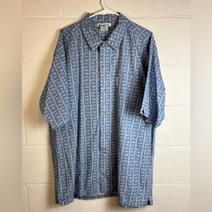 Columbia Men’s Fish Printed Button Up Casual Outdoors Wear Comfy Shirt Size XL